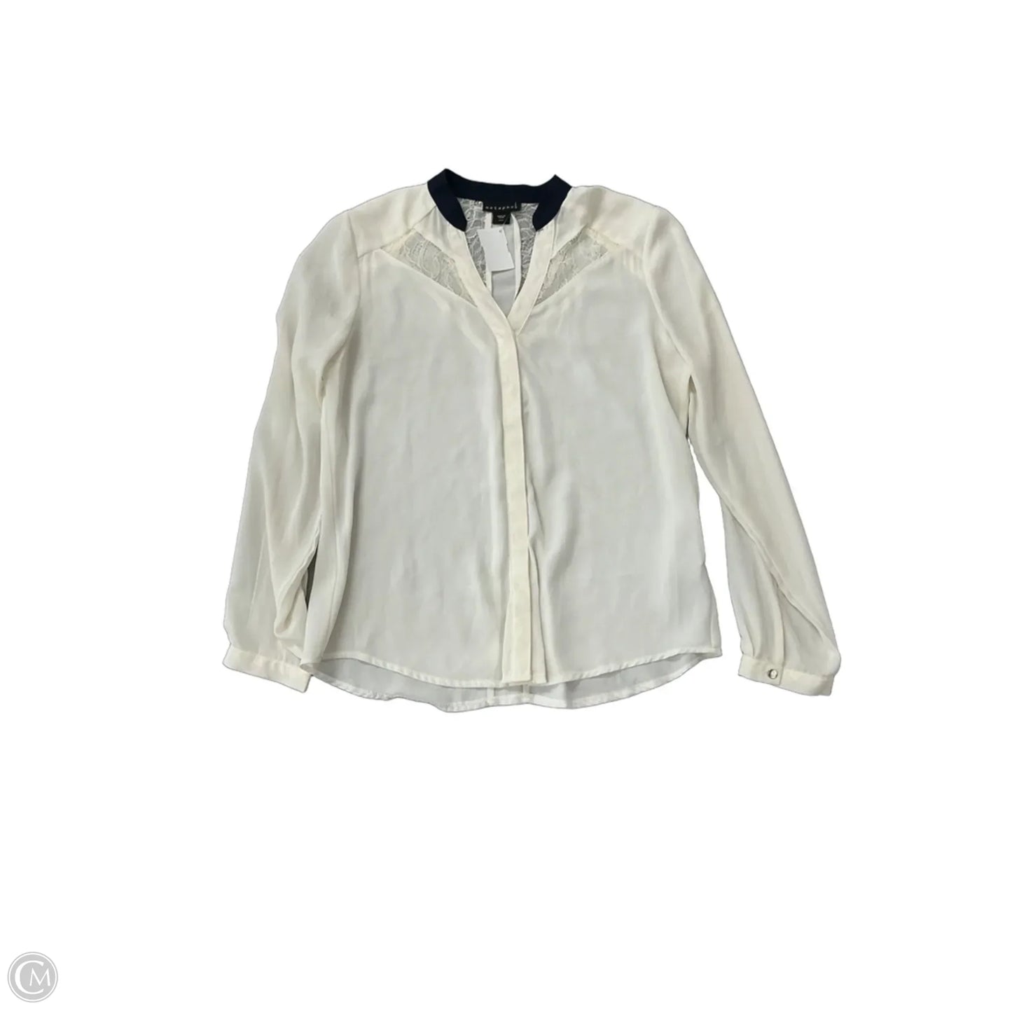 Top Long Sleeve By Metaphor In Cream, Size: M