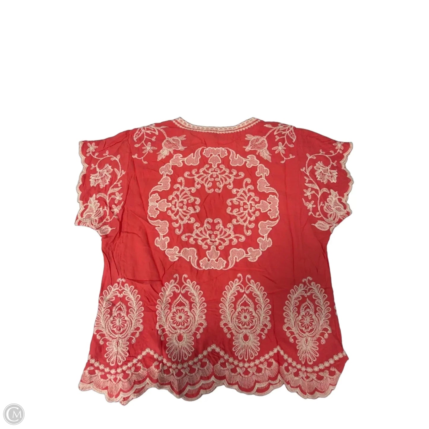 Top Short Sleeve By Solitaire In Coral, Size: L