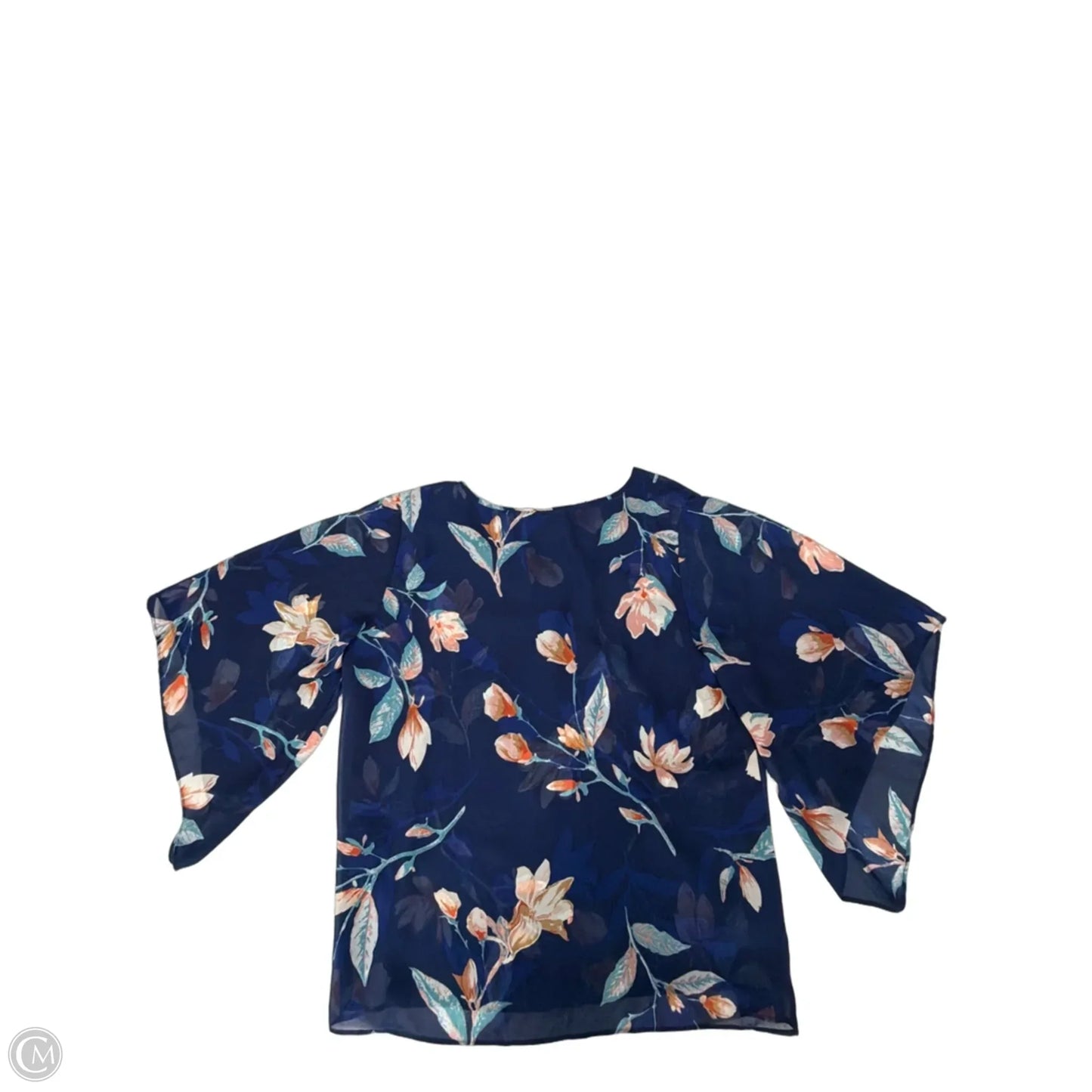 Top 3/4 Sleeve By Belle By Kim Gravel In Floral Print, Size: M