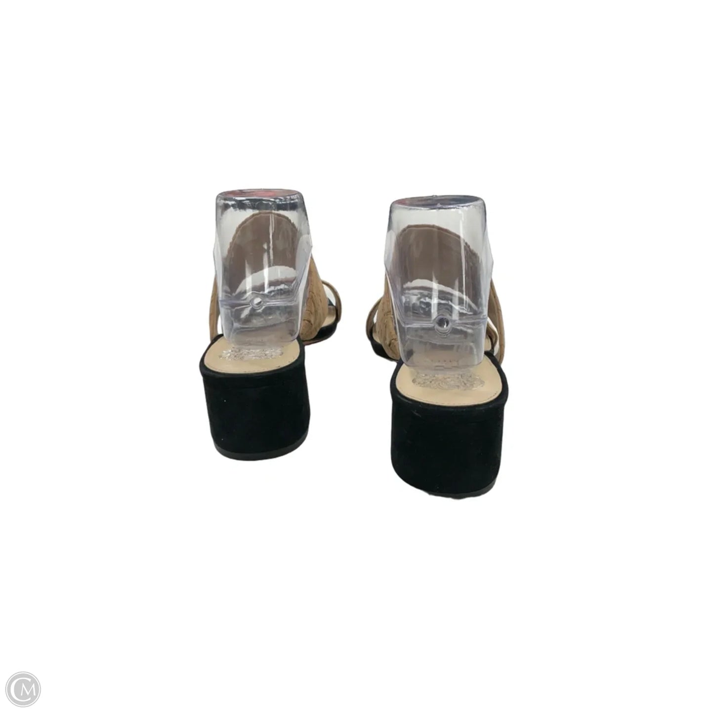 Sandals Heels Block By Vince Camuto In Black & Brown, Size: 9