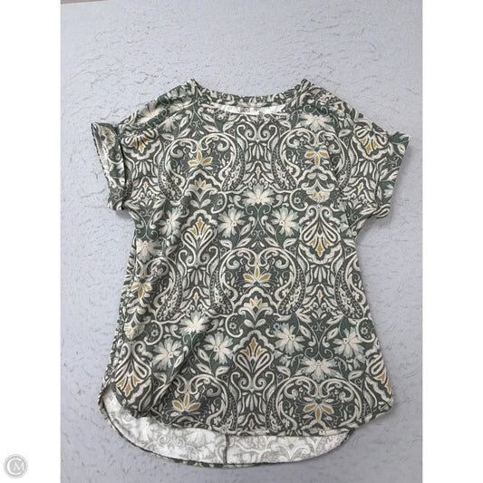 Top Short Sleeve By Cupio In Blue & Cream, Size: L