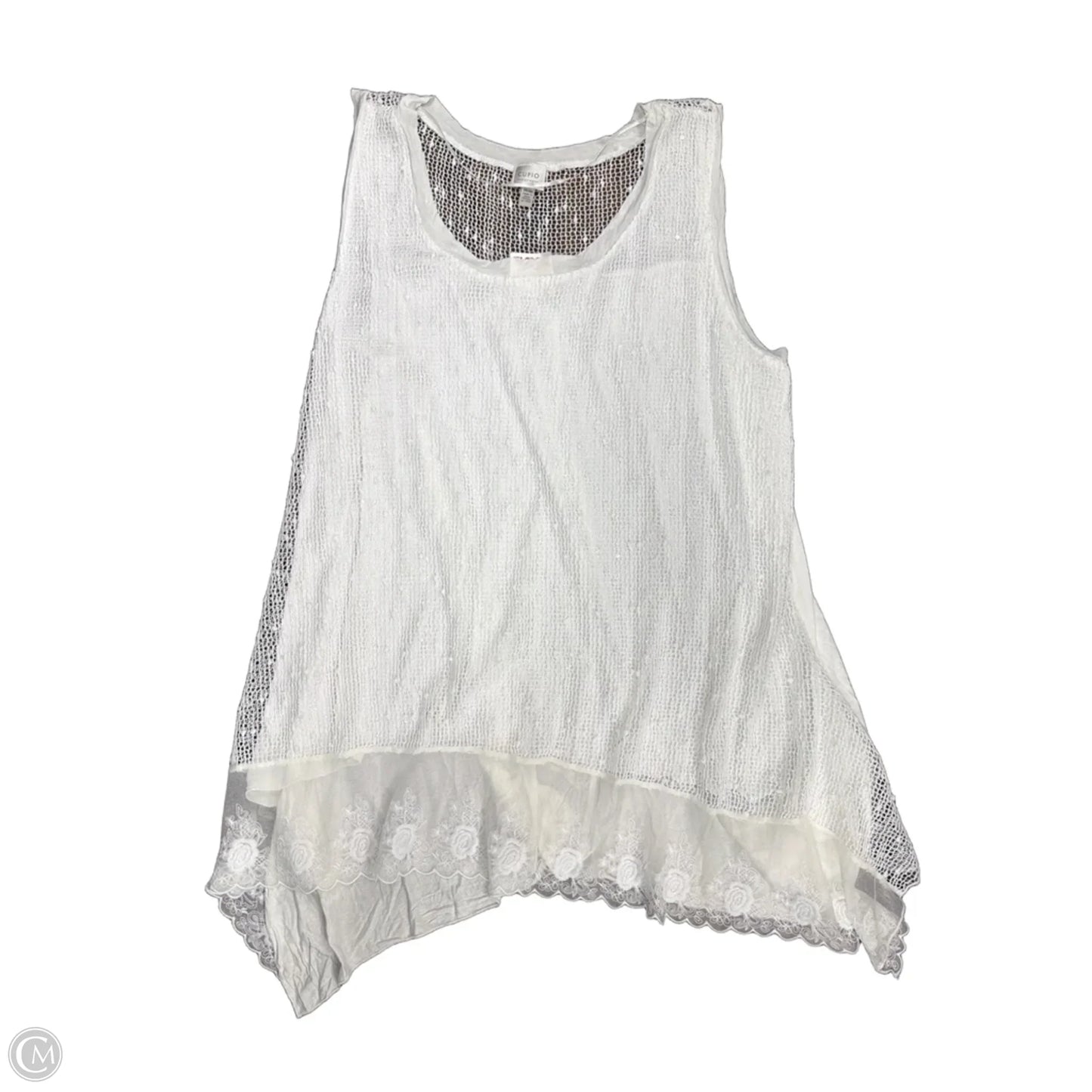 Top Sleeveless By Cupio In White, Size: 2x
