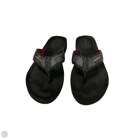 Sandals Designer By Coach In Black, Size: 9