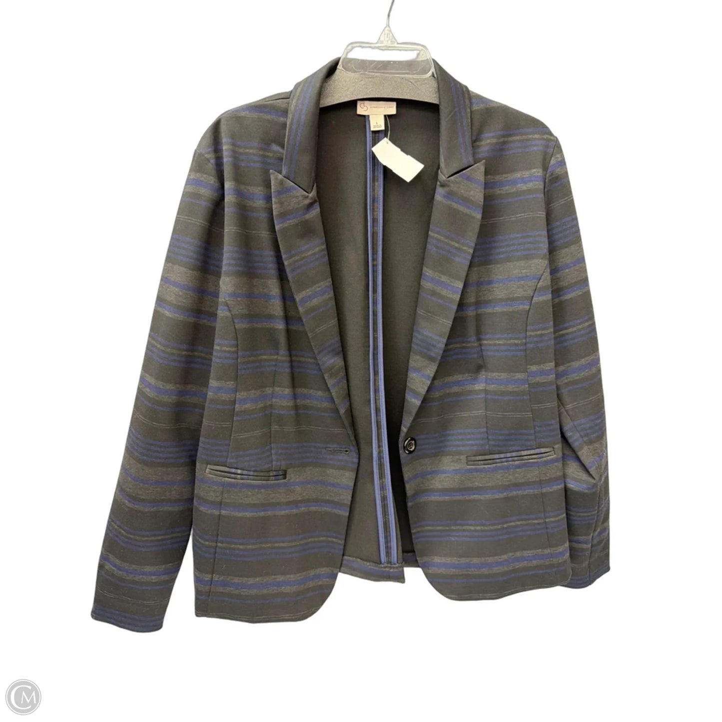 Blazer By Dressbarn In Black & Blue, Size: L