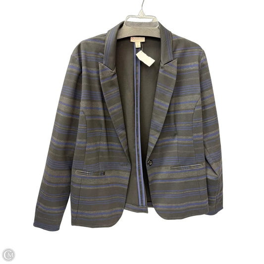 Blazer By Dressbarn In Black & Blue, Size: L