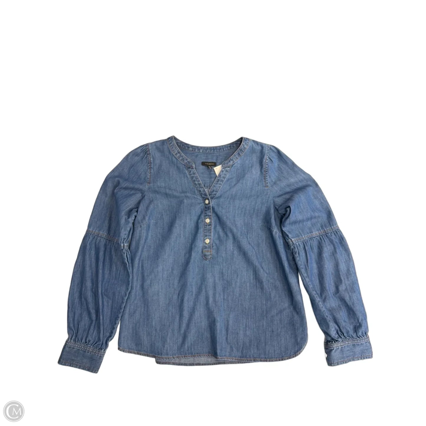 Top Long Sleeve By Talbots In Blue Denim, Size: Xs