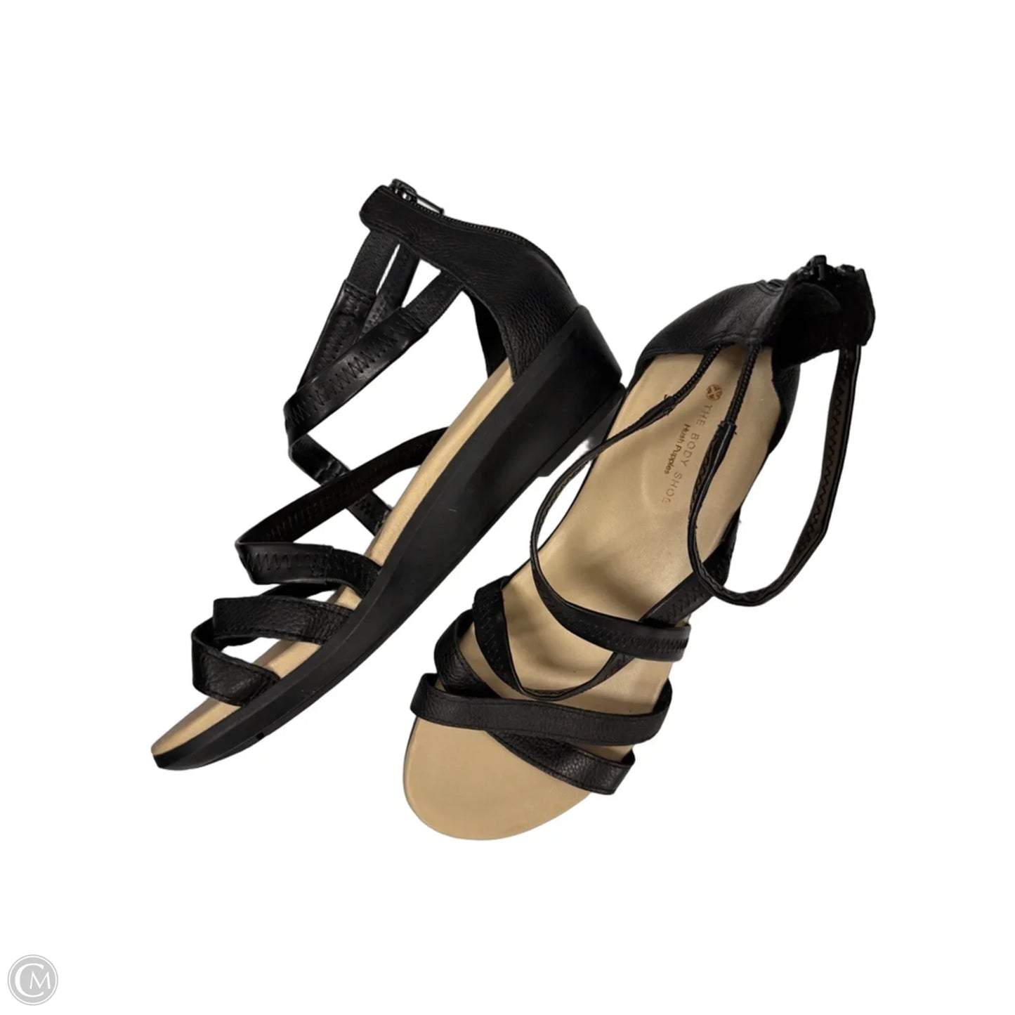 Sandals Flats By Hush Puppies In Black, Size: 8.5