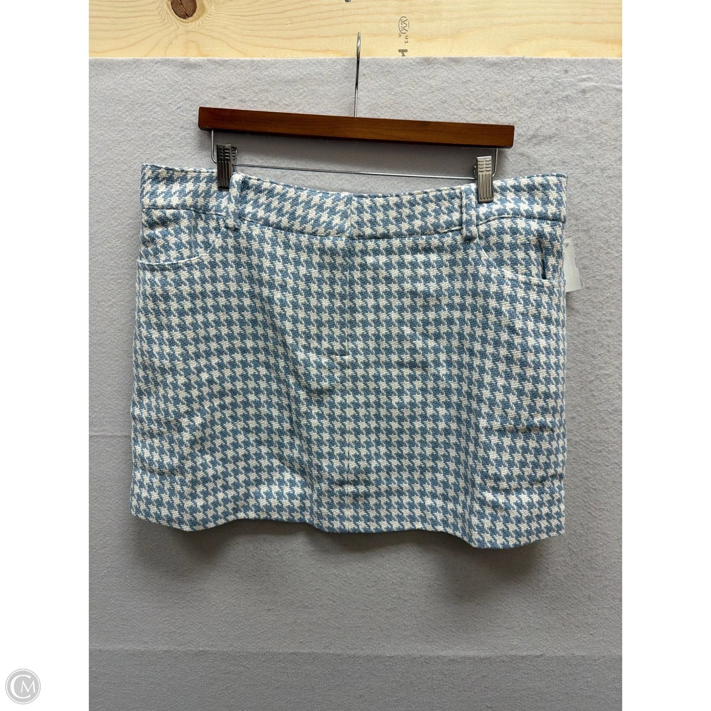 Skirt Mini & Short By Clothes Mentor In Blue & Cream, Size: 1x