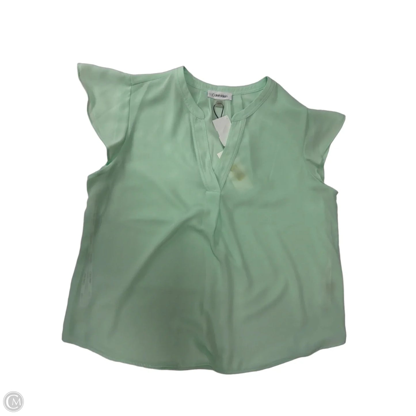 Top Short Sleeve By Calvin Klein In Green, Size: L