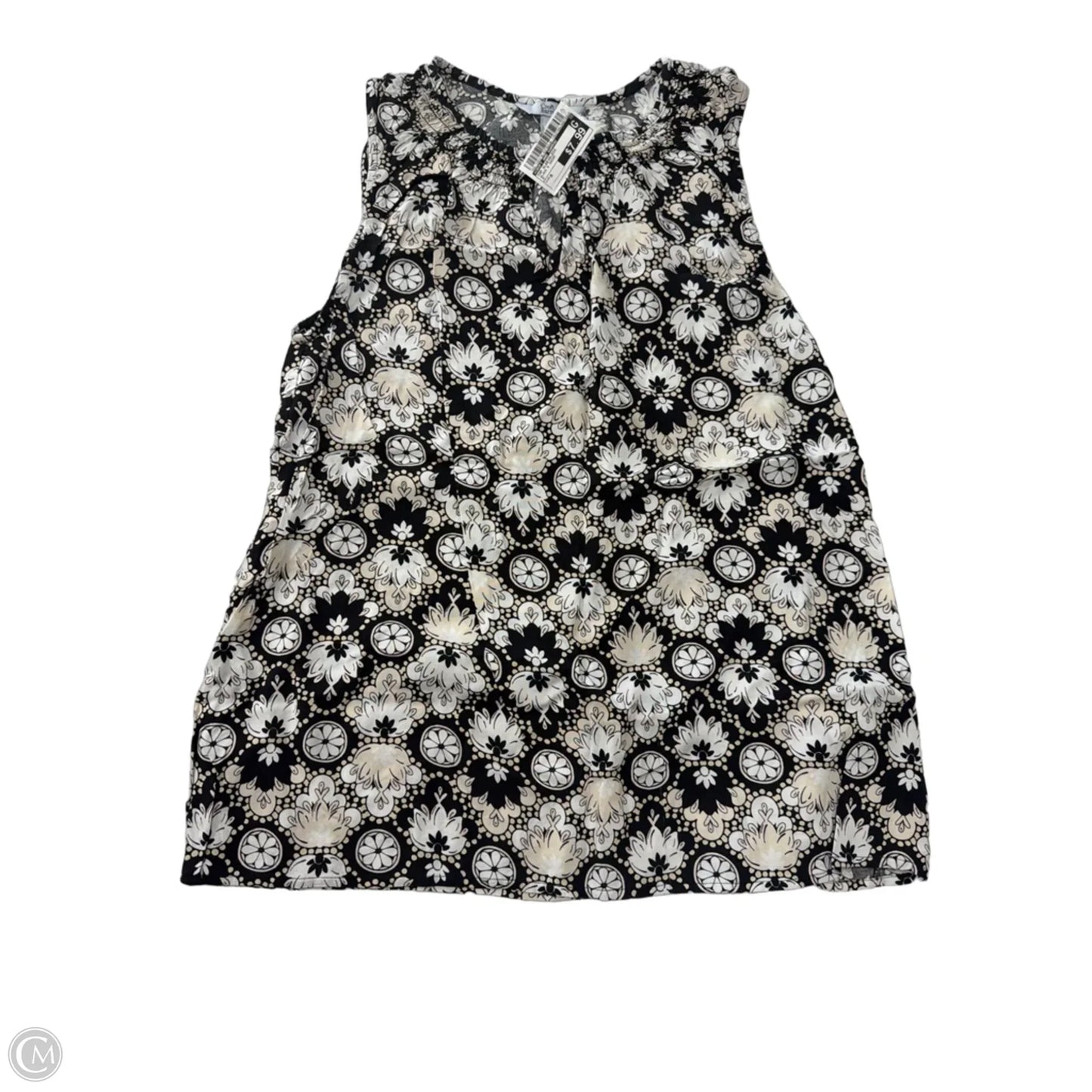 Top Sleeveless By Croft And Barrow In Black & Cream, Size: M