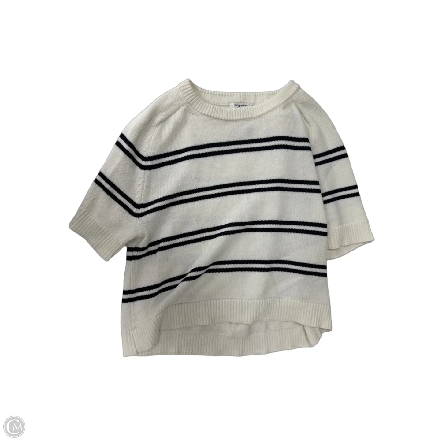 Sweater Short Sleeve By Vigoss In Striped Pattern, Size: L