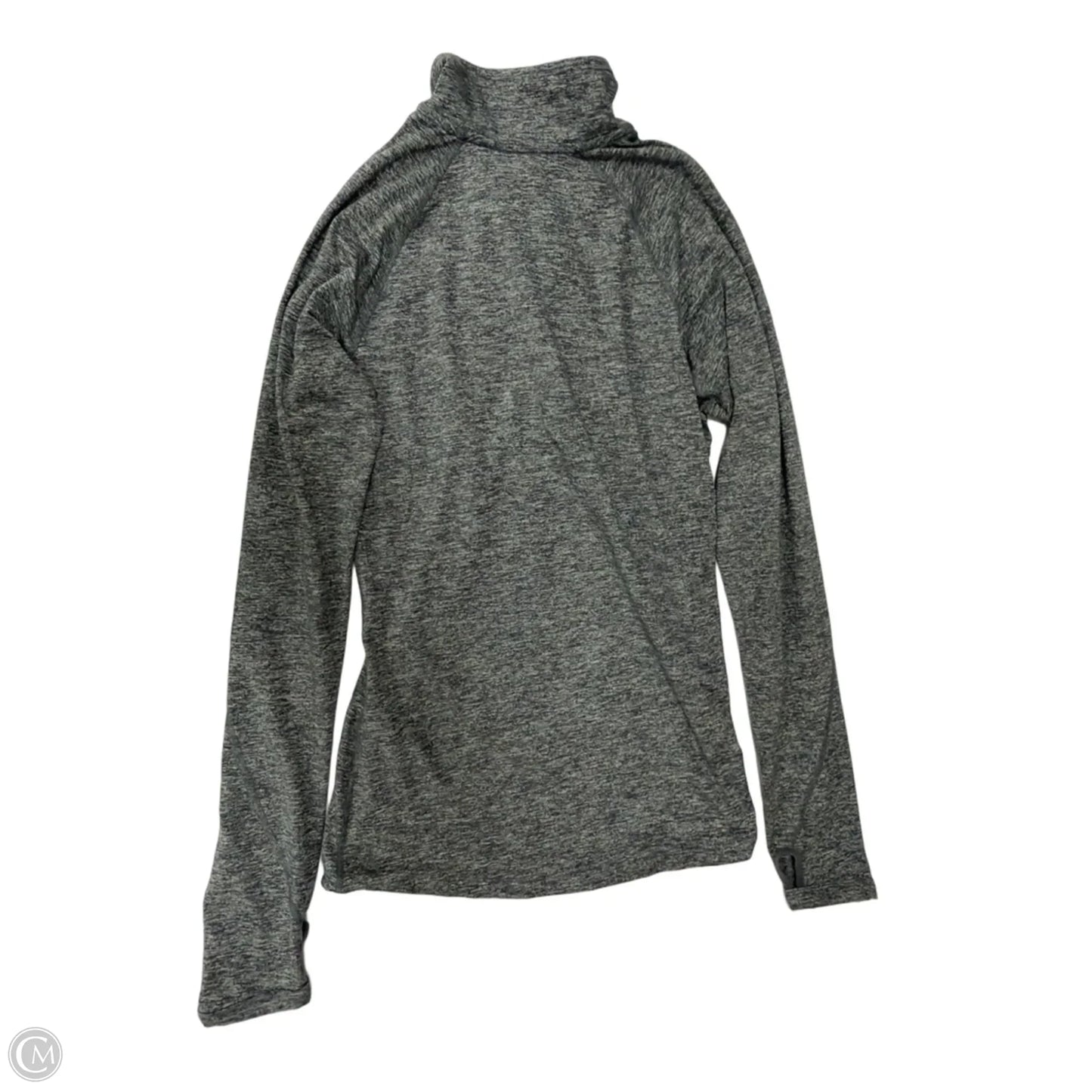 Athletic Top Long Sleeve Collar By Nike Apparel In Grey, Size: S