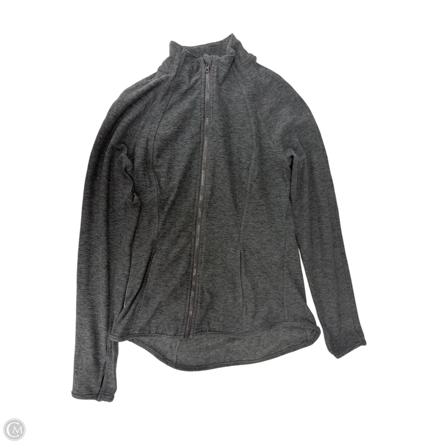 Athletic Jacket By Yogalicious In Grey, Size: M