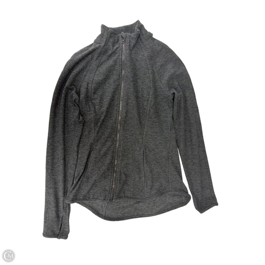 Athletic Jacket By Yogalicious In Grey, Size: M