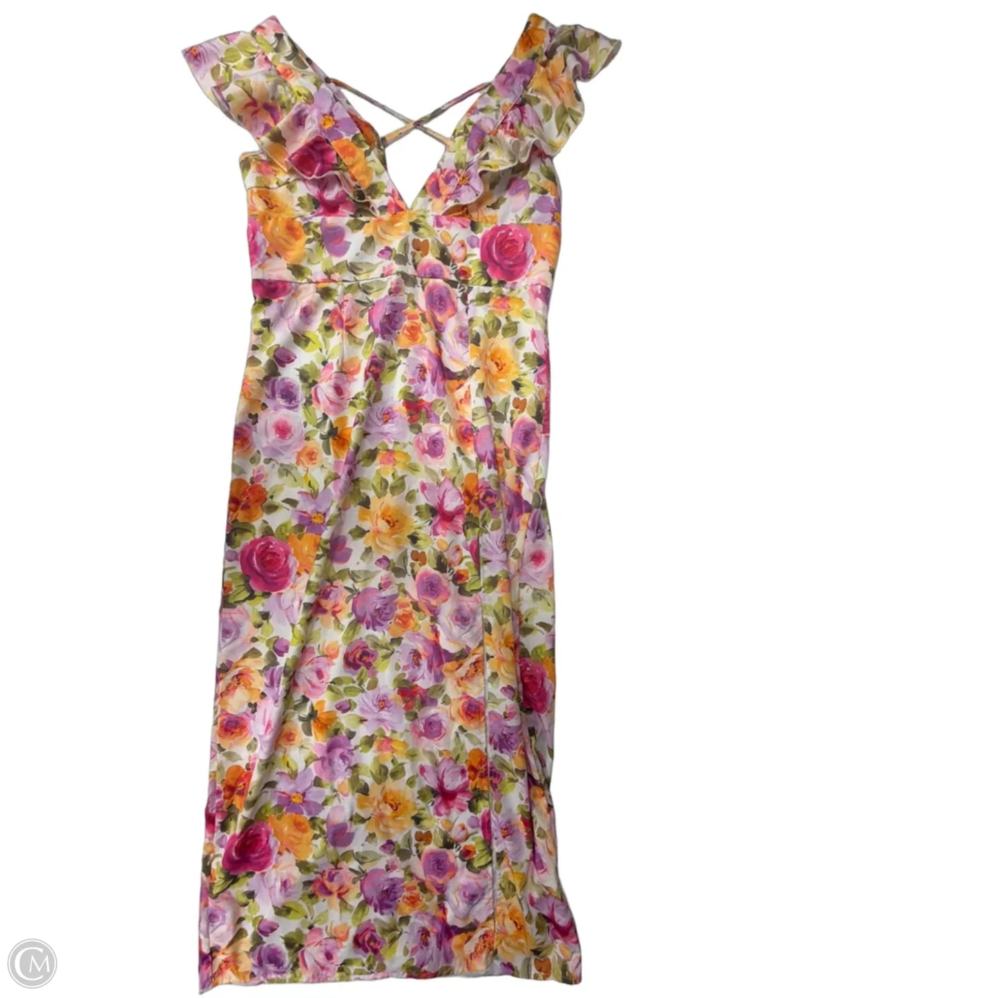 Dress Casual Midi By Shein In Floral Print, Size: Xl