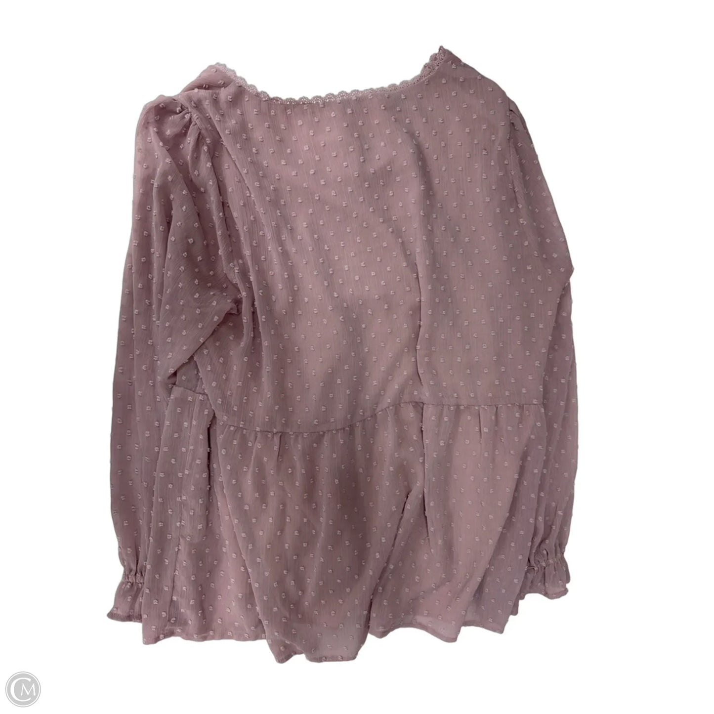 Top Long Sleeve By Andree By Unit In Purple, Size: 2x
