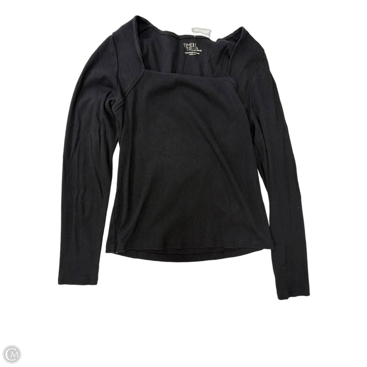 Top Long Sleeve By Time And Tru In Black, Size: L