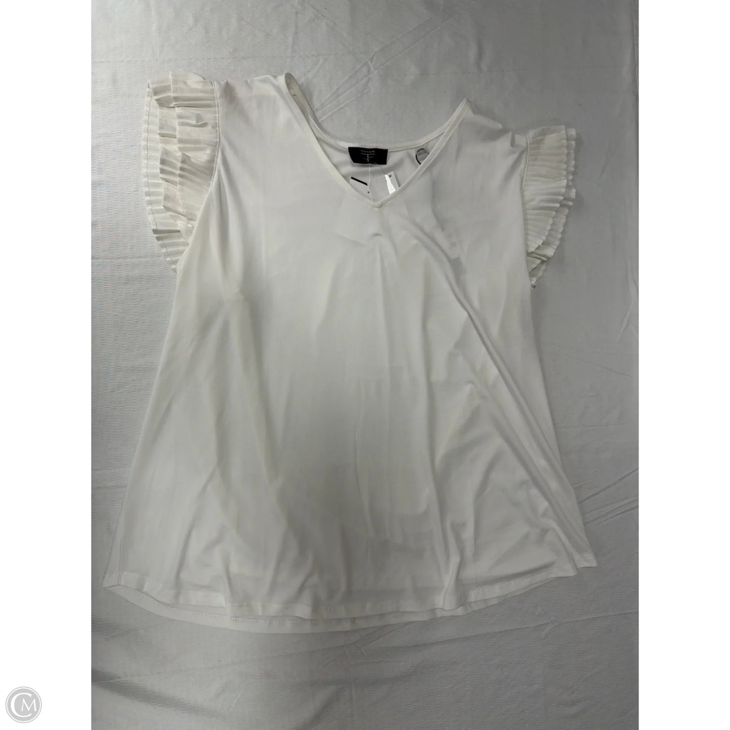 Top Short Sleeve By T Tahari In White, Size: Xl