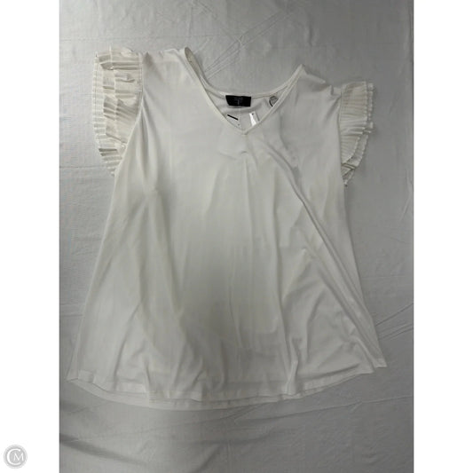 Top Short Sleeve By T Tahari In White, Size: Xl