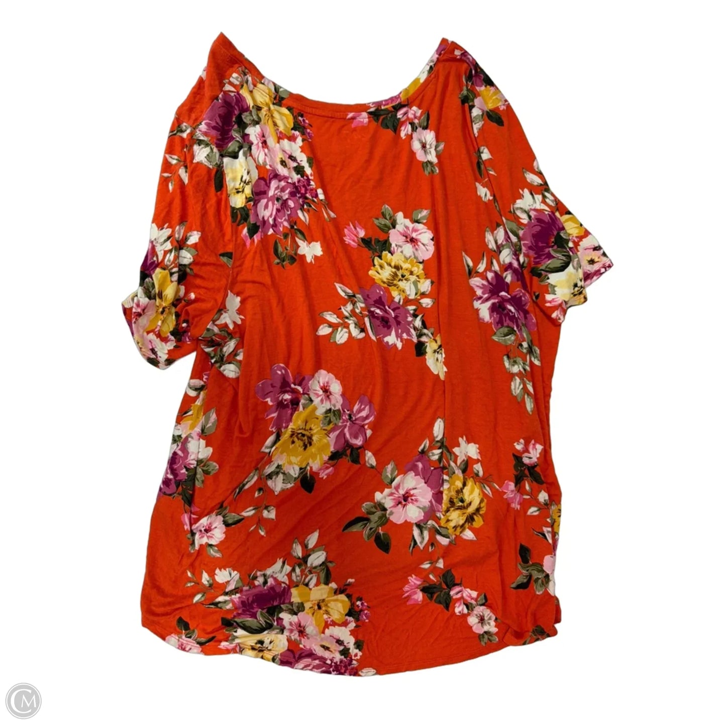 Top Short Sleeve By Maurices In Floral Print, Size: 4x