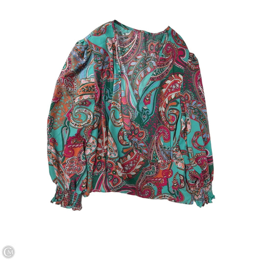 Top Long Sleeve By Cmf In Multi-colored, Size: 4x