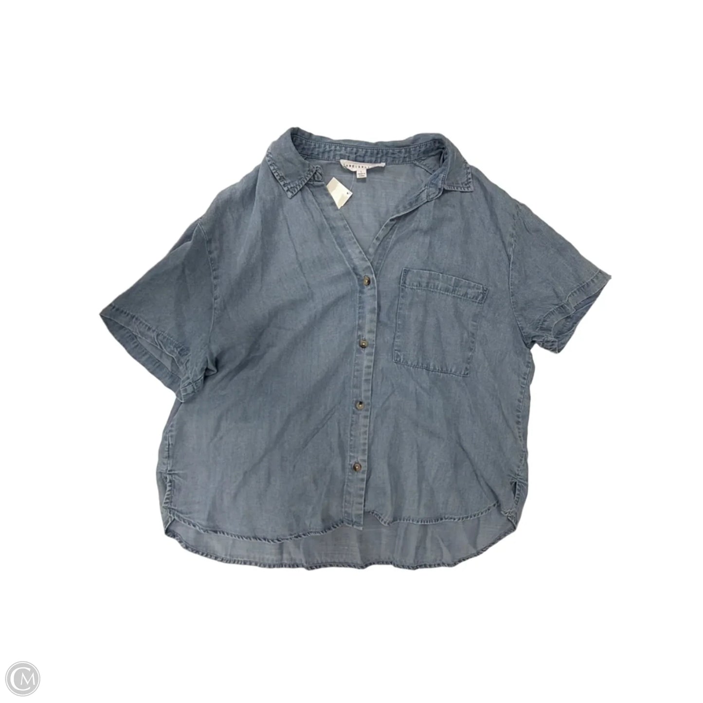 Top Short Sleeve By Jane And Delancey In Blue Denim, Size: L
