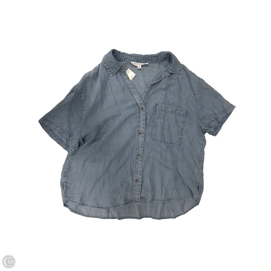 Top Short Sleeve By Jane And Delancey In Blue Denim, Size: L