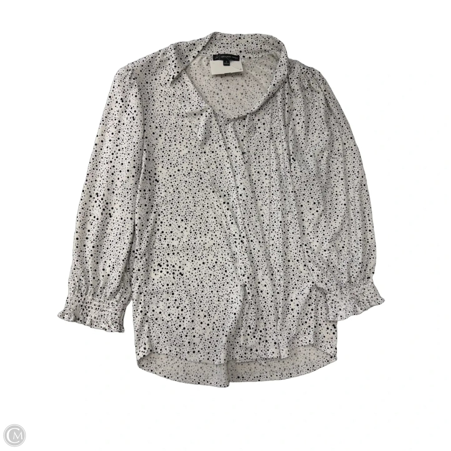 Top Long Sleeve By Adrianna Papell In Black & White, Size: S