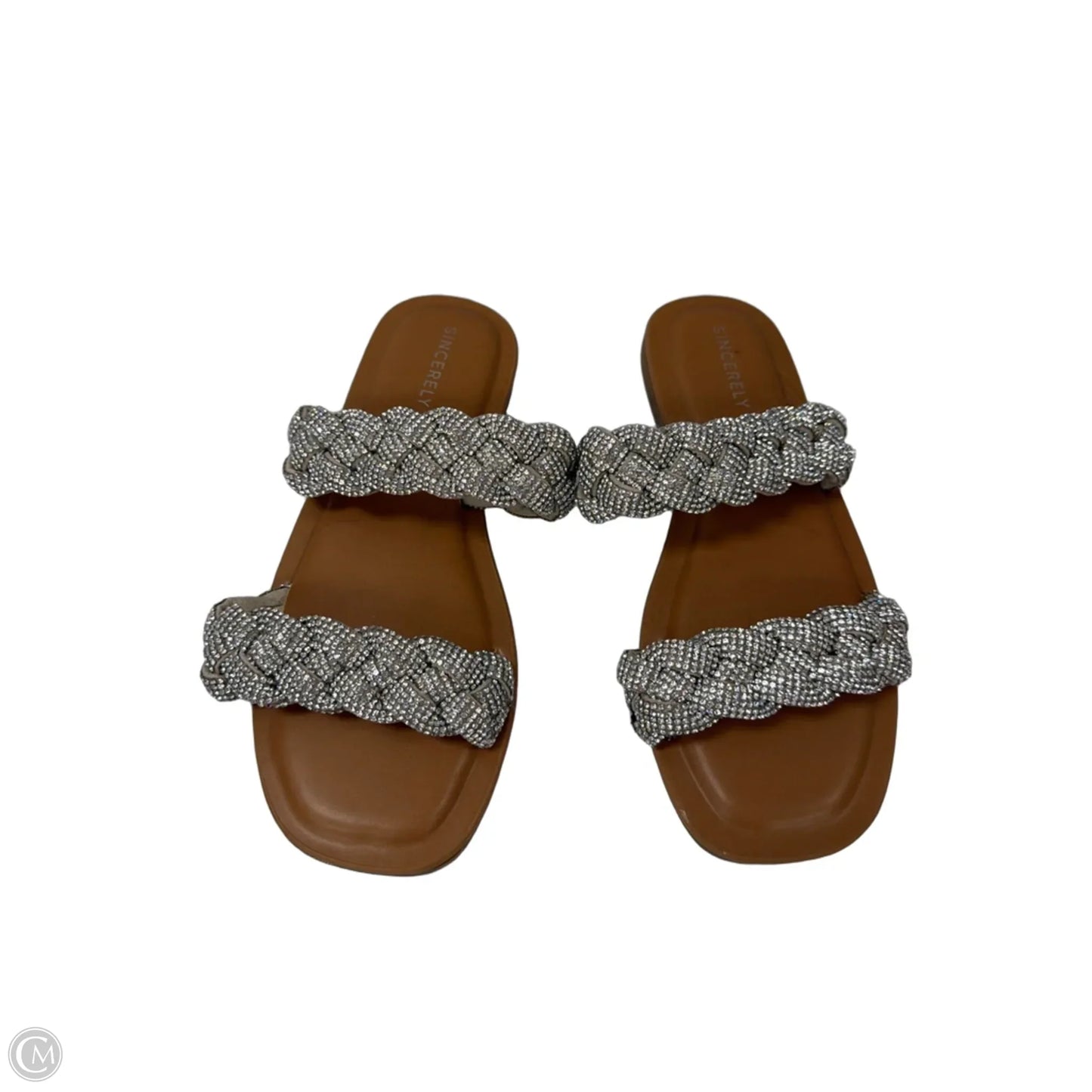 Sandals Flats By Sincerely Jules In Brown & Silver, Size: 10