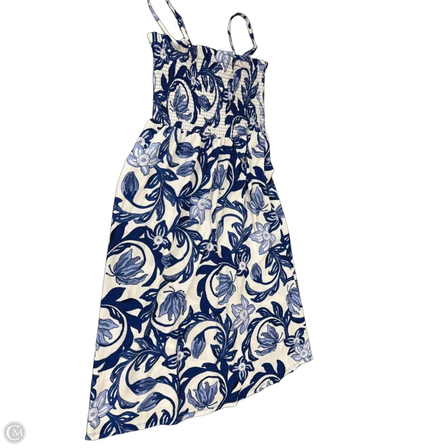 Dress Casual Midi By H&m In Blue & White, Size: L
