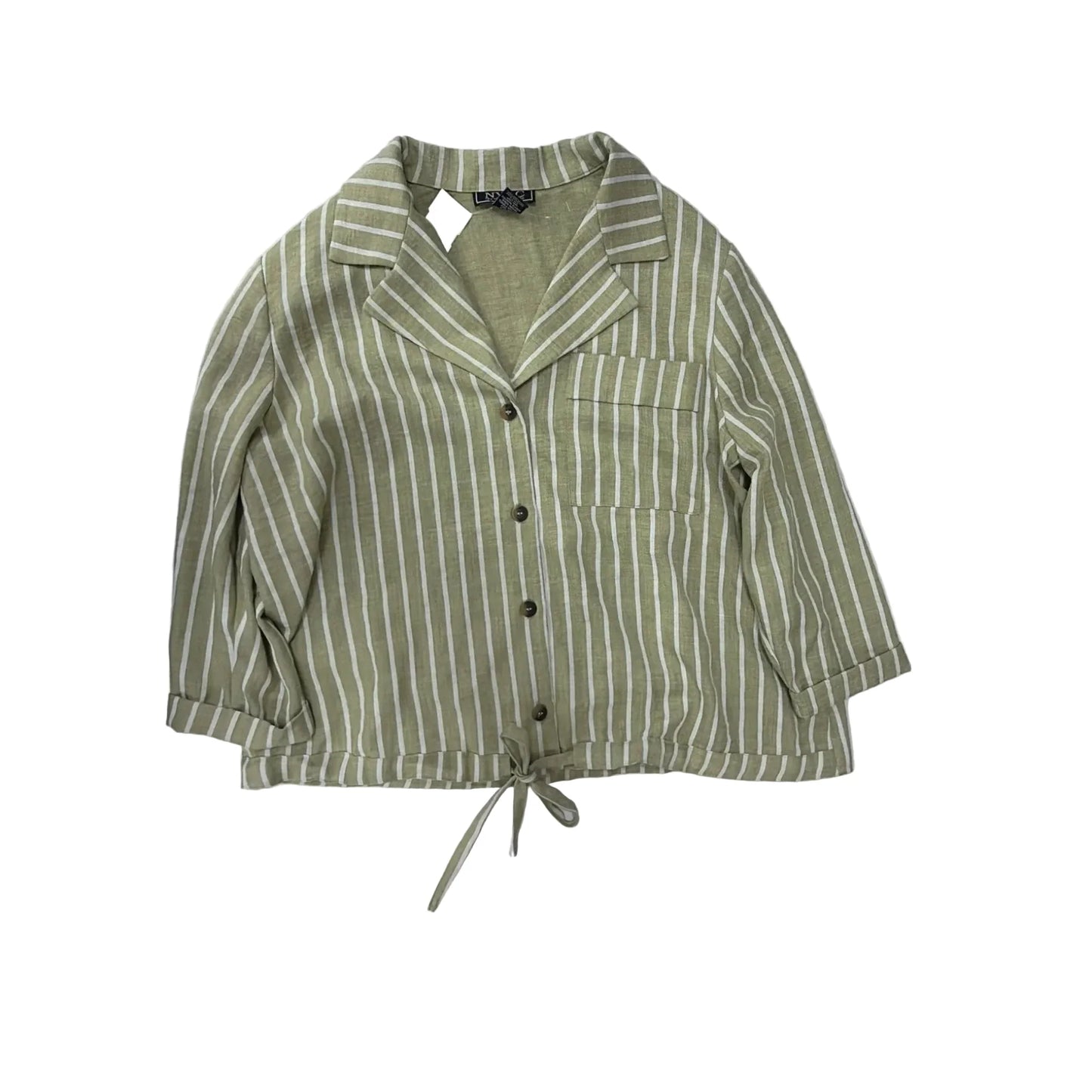 Top Long Sleeve By Nycc In Striped Pattern, Size: L