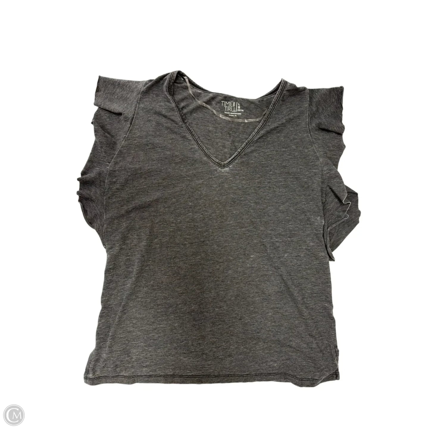 Top Short Sleeve By Time And Tru In Grey, Size: L