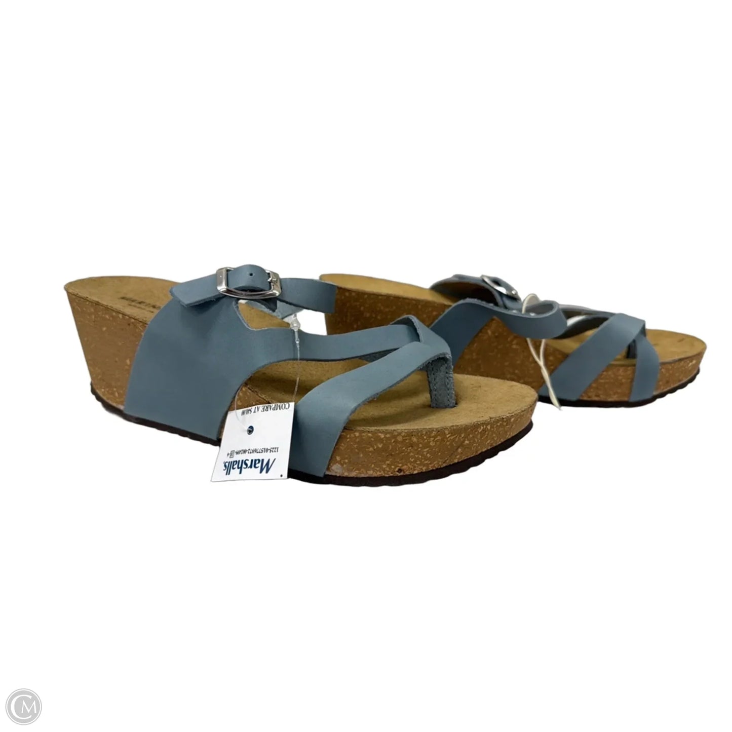 Sandals Heels Wedge By Clothes Mentor In Blue, Size: 9.5