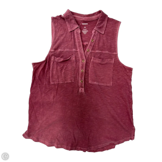 Top Sleeveless By Sonoma In Pink, Size: M