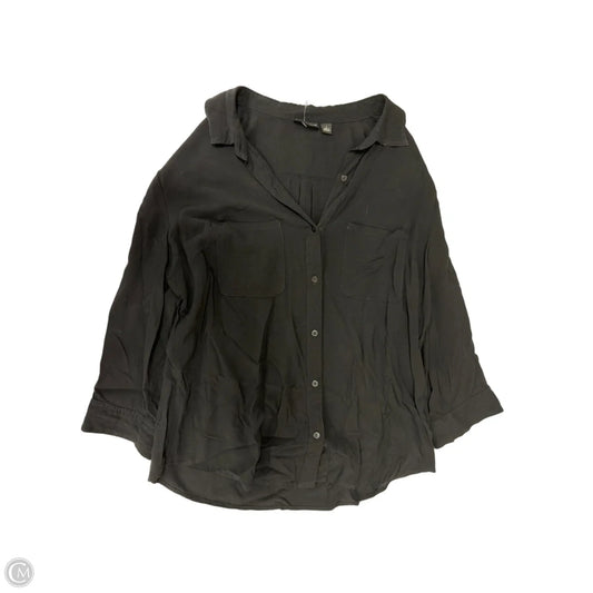 Top Long Sleeve By Ana In Black, Size: L