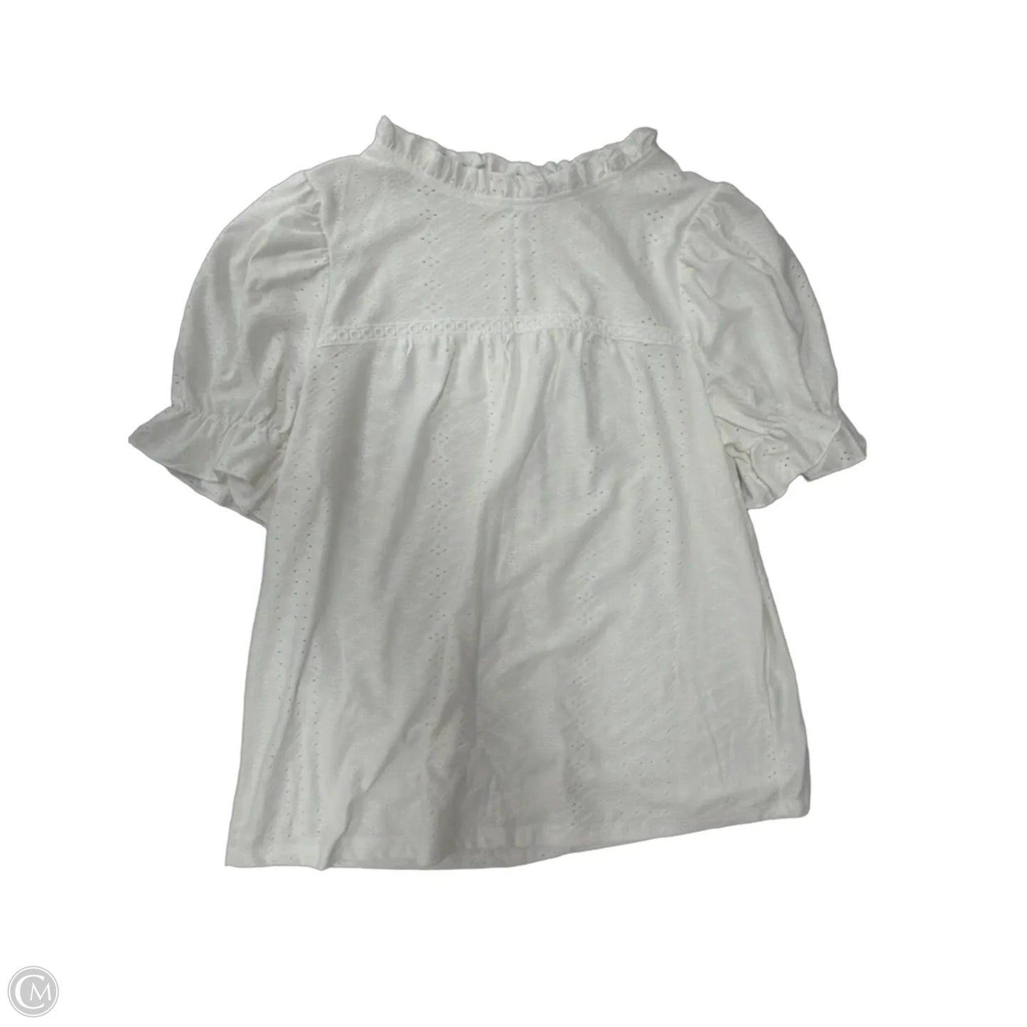Top Short Sleeve By Clothes Mentor In White, Size: M