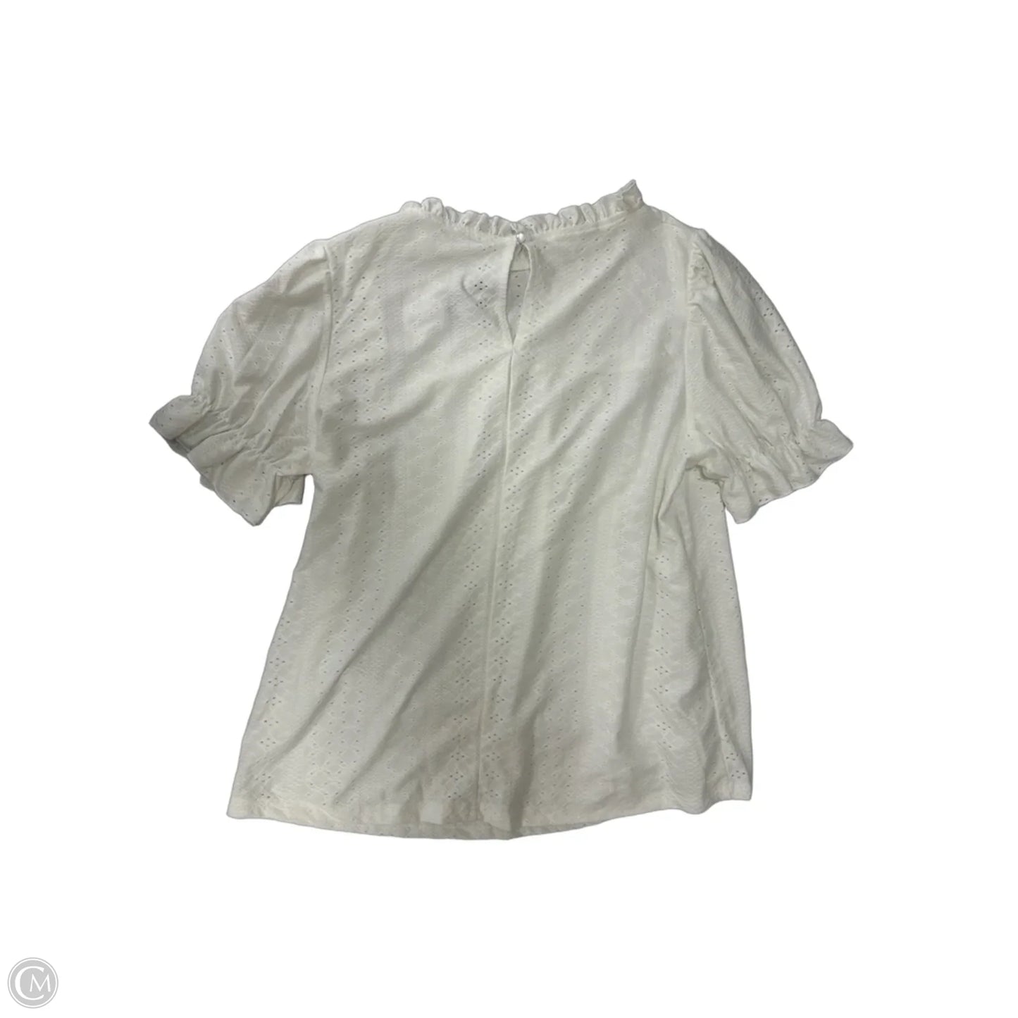 Top Short Sleeve By Clothes Mentor In White, Size: M