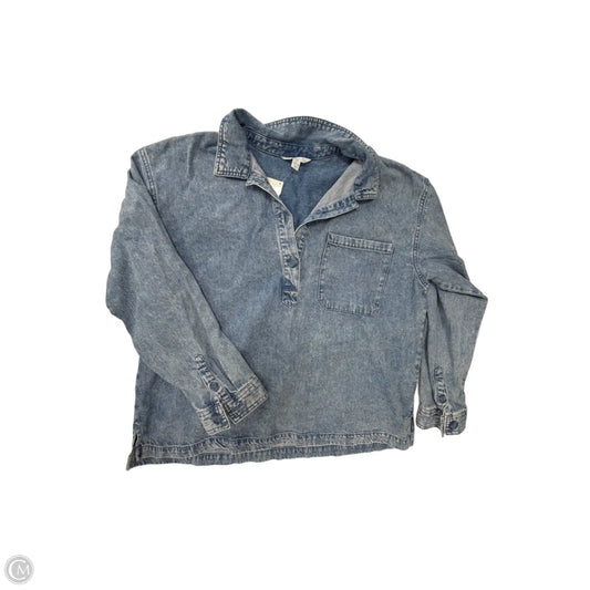Top Long Sleeve By Time And Tru In Blue Denim, Size: L