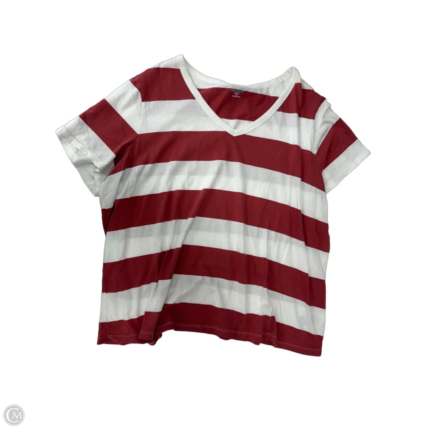 Top Short Sleeve Basic By Old Navy In Striped Pattern, Size: 1x