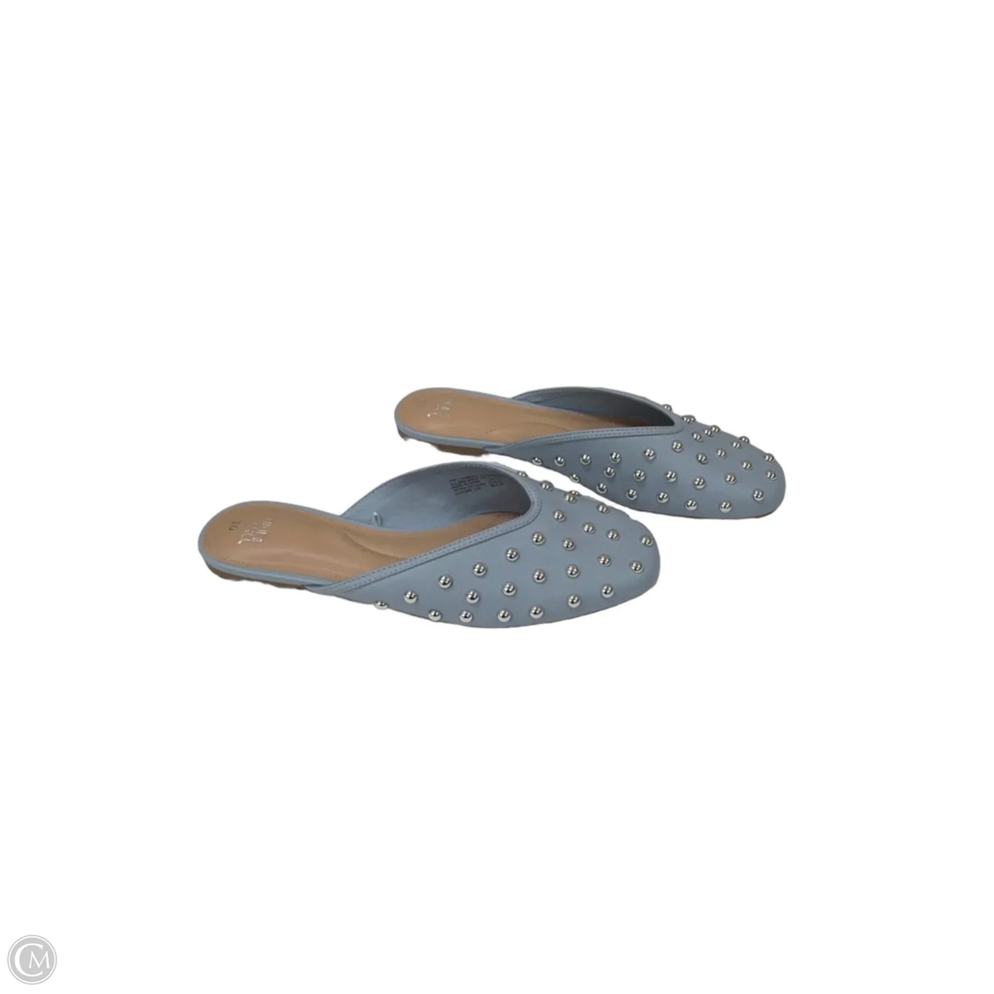 Shoes Flats By Time And Tru In Blue & Silver, Size: 10