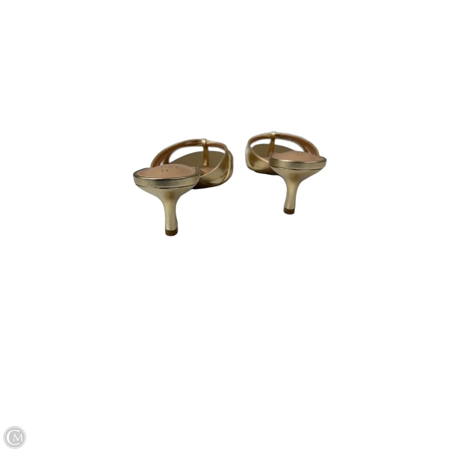 Sandals Heels Kitten By Time And Tru In Gold, Size: 11