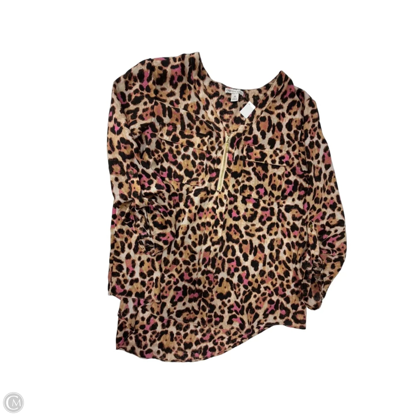 Top Long Sleeve By Cato In Animal Print, Size: M