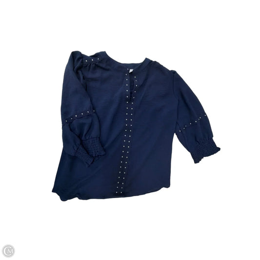 Top 3/4 Sleeve By Notations In Blue, Size: S