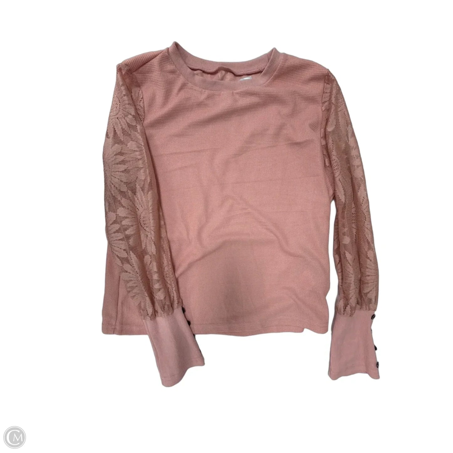 Top Long Sleeve By Cme In Pink, Size: L