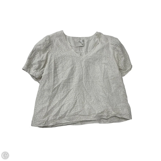 Top Short Sleeve By Draper James In White, Size: 1x