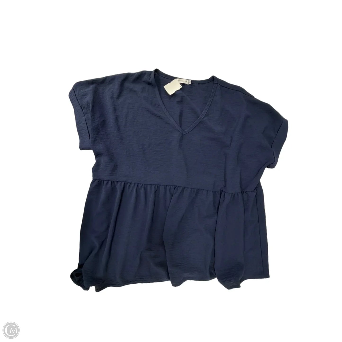 Top Short Sleeve By Chicsoul In Blue, Size: 1x