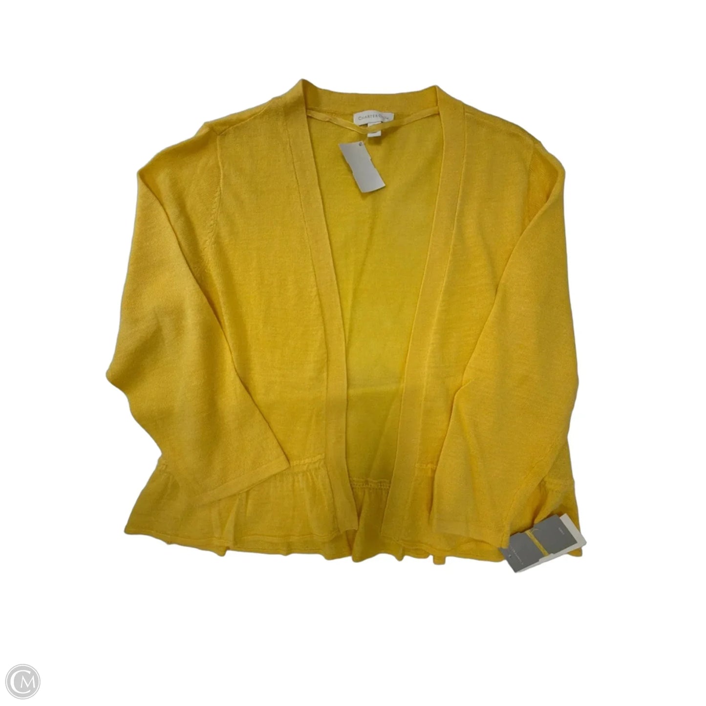 Cardigan By Charter Club In Yellow, Size: Xl
