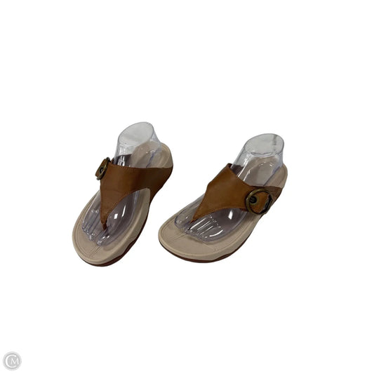 Sandals Flip Flops By Fitflop In Brown & Grey, Size: 8