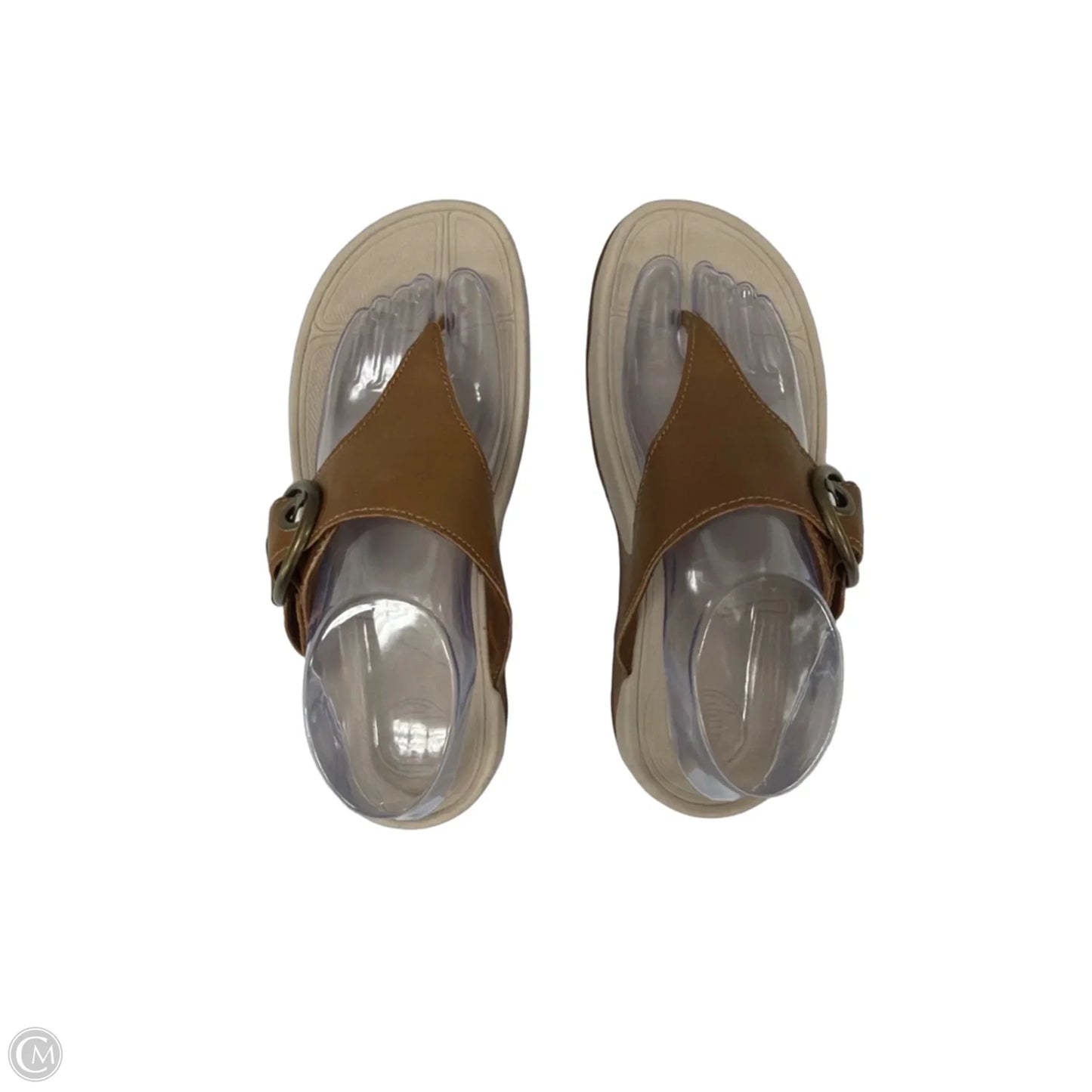 Sandals Flip Flops By Fitflop In Brown & Grey, Size: 8
