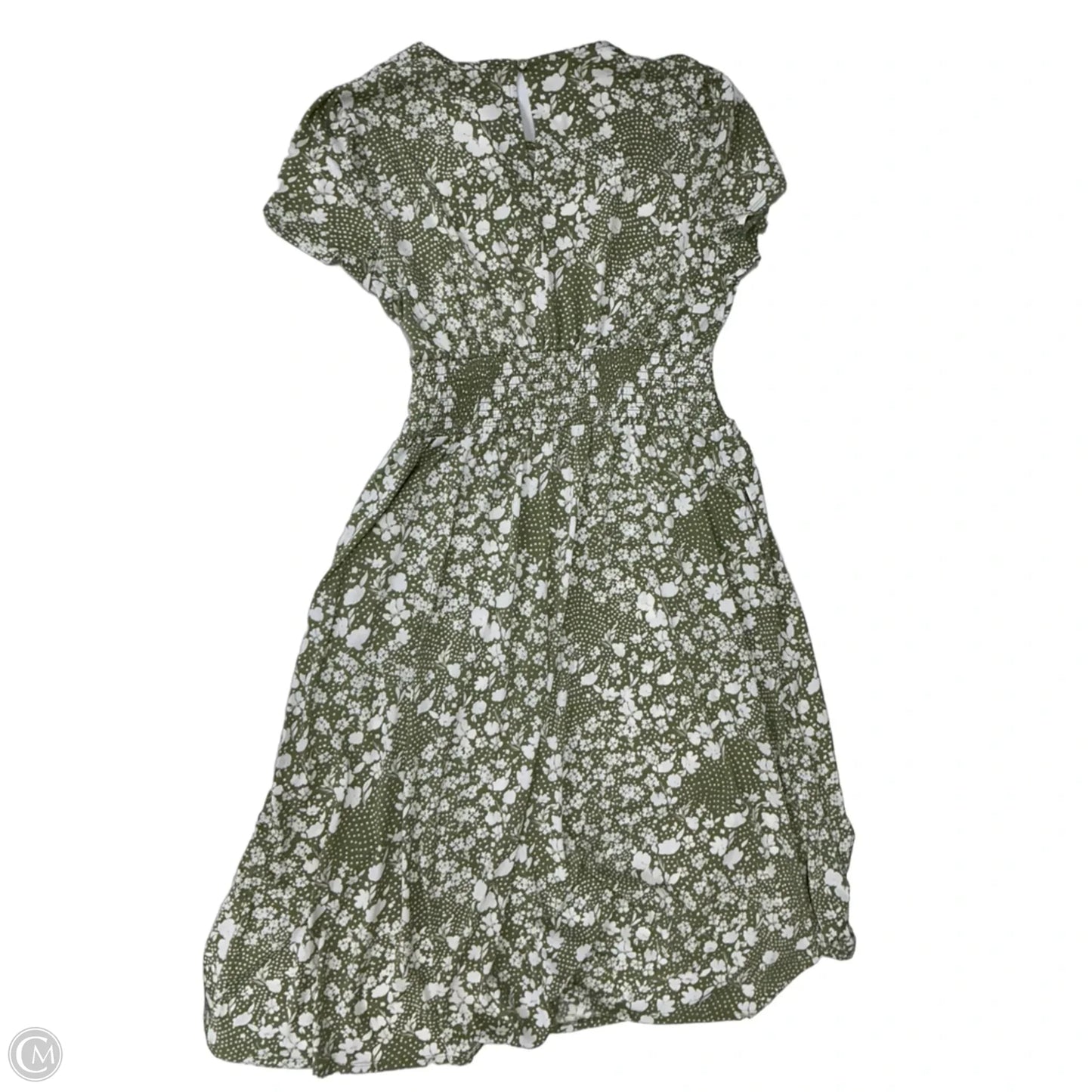Dress Casual Midi By Cato In Green & White, Size: L